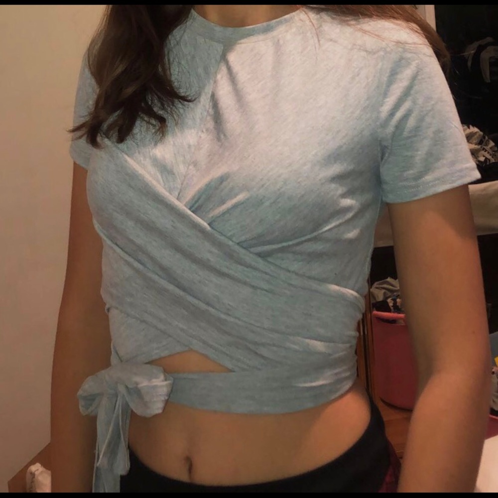 Grey Wrap top
